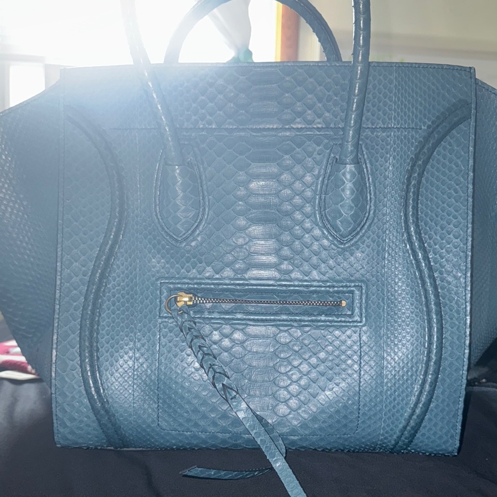 Celine Blue Python Luggage Tote - image 2